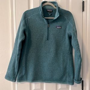 Patagonia Women’s Better Sweater 3/4 zip Fleece pullover, nouveau blue (teal)